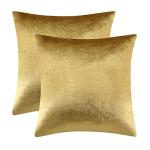 Gold Velvet Cushion Covers 18x18 - Set of 2