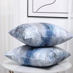 Blue and Grey Abstract Art Pillow Covers - Set of 2