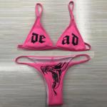 Gothic Snake Print Triangle Bikini Set for Women