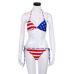 American Flag Halter Triangle Bikini Swimsuit