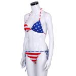 American Flag Halter Triangle Bikini Swimsuit