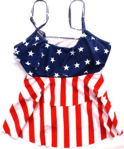 USA Flag Tankini Swim Top for Women