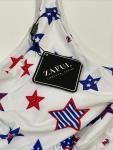ZAFUL Women's Tie Front USA Print Swimsuit XL