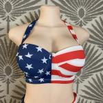 Patriotic American Flag High Waisted Bikini Set