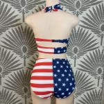Patriotic American Flag High Waisted Bikini Set