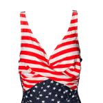 American Flag V Neck One-Piece Swimsuit