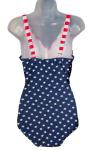American Flag V Neck One-Piece Swimsuit