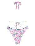 ZAFUL Floral Print Halter Bikini Set for Women