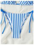 RoseSeek Women's Striped Blue Triangle Bikini Set