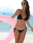 Women’s Black String Bikini Set with Padded Top