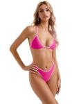 Pink Cheeky Triangle Thong Two-Piece Bikini Set