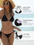Women’s Black String Bikini Set with Padded Top