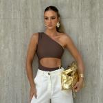 One Shoulder Sexy High Waist One Piece Swimsuit