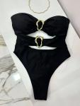 Metal Ring Cut Out One Piece Swimsuit