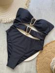 Metal Rings Cut Out One Piece Swimsuit for Women