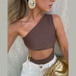 One Shoulder Sexy High Waist One Piece Swimsuit