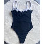 Push Up One Piece Patchwork Monokini Swimsuit