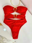 Metal Ring Cut Out One Piece Swimsuit