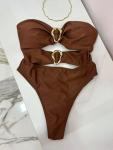 Metal Ring Cut Out One Piece Swimsuit