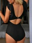 V Neck Backless Tummy Control One Piece Swimsuit