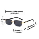 Stylish Rimless Rectangle Sunglasses for All