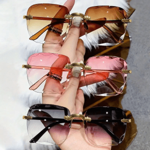 3PCS Women’s Rimless Sunglasses for Summer Fun
