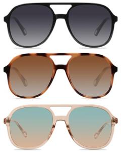 Retro 70s Square Aviator Sunglasses for All