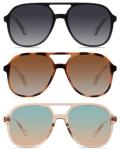 Retro 70s Square Aviator Sunglasses for All