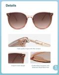 SOJOS Retro Round Sunglasses with Brown Lenses