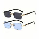 Stylish Rimless Rectangle Sunglasses for Summer Fun
