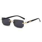 Stylish Rimless Rectangle Sunglasses for Summer Fun