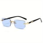 Stylish Rimless Rectangle Sunglasses for Summer Fun