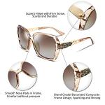 FEISEDY Polarized Shiny Frame Square Sunglasses