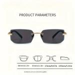 Stylish Rimless Rectangle Sunglasses for Summer Fun