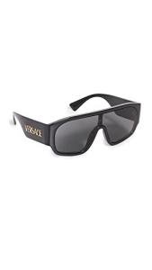 Versace Women's Black Frame Sunglasses with Grey Lenses