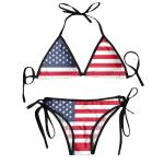 Women's Flag Print Triangle Bikini Set