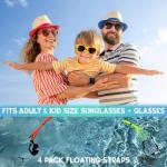 Buoyant Sunglasses Straps – 4 Pack Floatable Lanyard