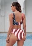 Pink Queen Women's High Waisted USA Flag Bikini Set
