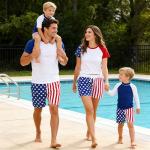 Patriotic USA Flag Boys' Swim Trunks Size 8-10