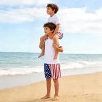 Patriotic USA Flag Boys' Swim Trunks Size 8-10