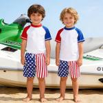 Patriotic USA Flag Boys' Swim Trunks Size 8-10