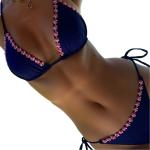 Solid Color Bikini Set with Adjustable Triangle Top