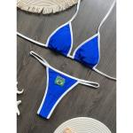 Brasil Flag Contrast Split Bikini Set for Women