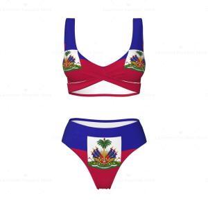 Haiti Flag Push Up Women’s Bikini Set