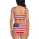 USA Flag Women's Bikini Set with Push-Up Top
