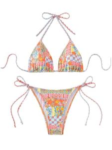 ZAFUL Women's Tribal Print Triangle Bikini Set