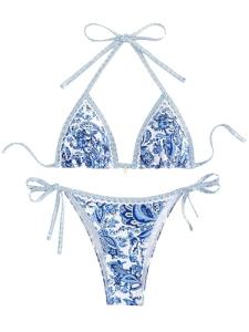 WDIRARA Women's Floral Print Boho Bikini Set