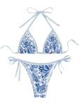 WDIRARA Women's Floral Print Boho Bikini Set