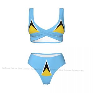 Saint Lucia Flag Women's Bikini Set