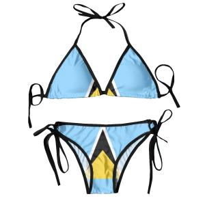Women’s Saint Lucia Flag Two-Piece Bikini Set